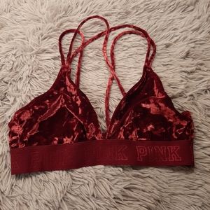 PINK Brand -Red Velvet Bra Size Small